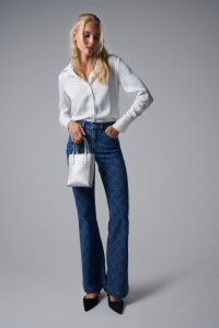 FAITH PUSH IN-JEANS, FLARE-PASSFORM, MIT MUSTER