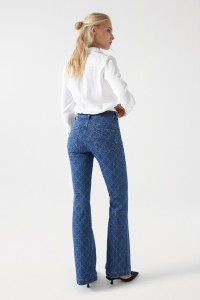 FAITH PUSH IN-JEANS, FLARE-PASSFORM, MIT MUSTER