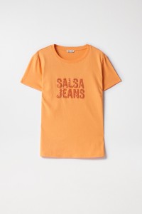 T-SHIRT AVEC LOGO SALSA ET PERLES