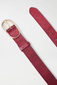 CROCODILE EFFECT LEATHER BELT