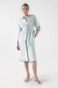 LINEN DRESS WITH BELT