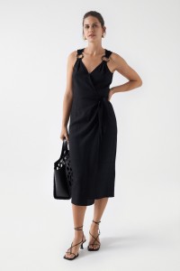 WRAPOVER DRESS WITH RING DETAIL ON THE STRAPS