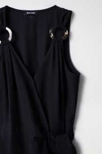 WRAPOVER DRESS WITH RING DETAIL ON THE STRAPS