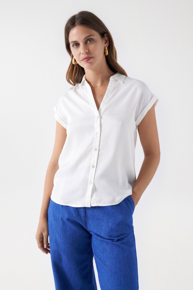 PLAIN SATIN-FEEL SHIRT