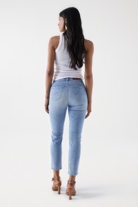 DESTINY PUSH UP CROPPED SLIM JEANS WITH RIPS