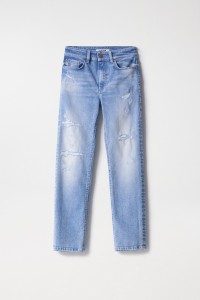 DESTINY PUSH UP-JEANS, CROPPED SLIM, MIT RISSEN