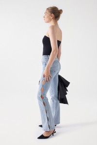 DESTINY PUSH UP FLARE JEANS WITH INTERWOVEN EFFECT