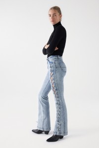 DESTINY PUSH UP FLARE JEANS WITH INTERWOVEN EFFECT