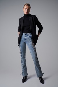 DESTINY PUSH UP FLARE JEANS WITH INTERWOVEN EFFECT