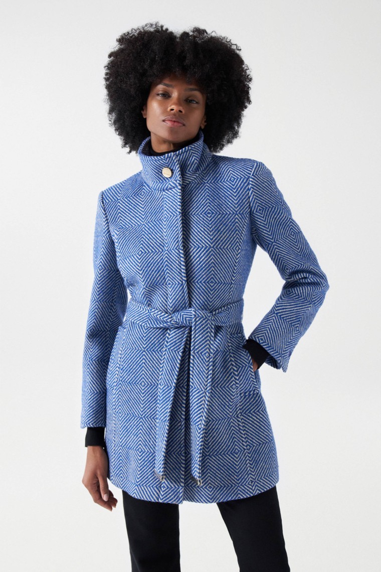 BUREL COAT WITH GEOMETRIC PATTERN