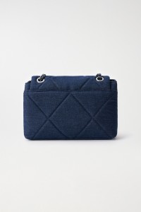 DENIM BAG WITH METAL LOGO