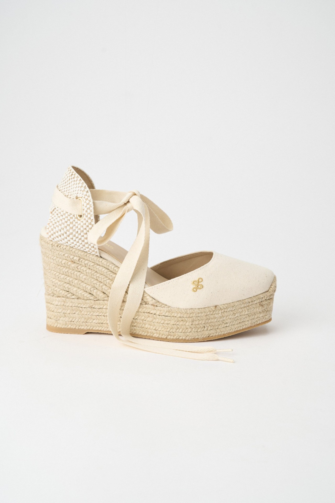 ESPADRILLES  TALONS COMPENSS AVEC LANIRES IMPRIMES