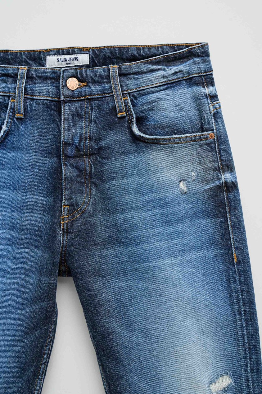 JEANS SLIM FIT MIT RISSEN