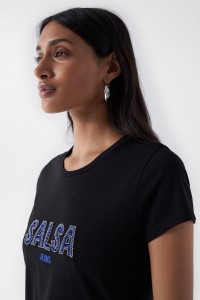 T-SHIRT AVEC LOGO SALSA ET PERLES