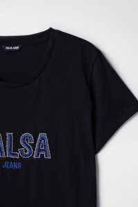 T-SHIRT AVEC LOGO SALSA ET PERLES