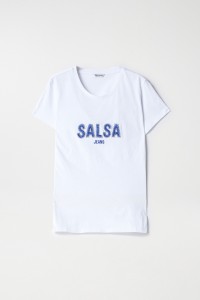 T-SHIRT AVEC LOGO SALSA ET PERLES