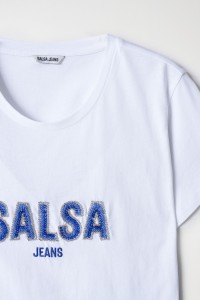 T-SHIRT AVEC LOGO SALSA ET PERLES