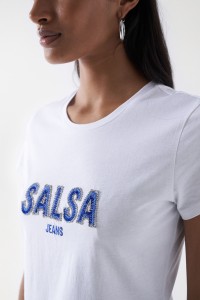 T-SHIRT AVEC LOGO SALSA ET PERLES