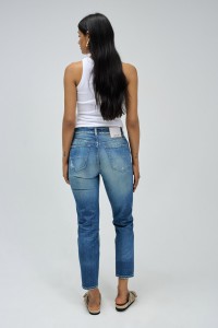 JEANS TRUE CROPPED SLIM MIT RISSEN