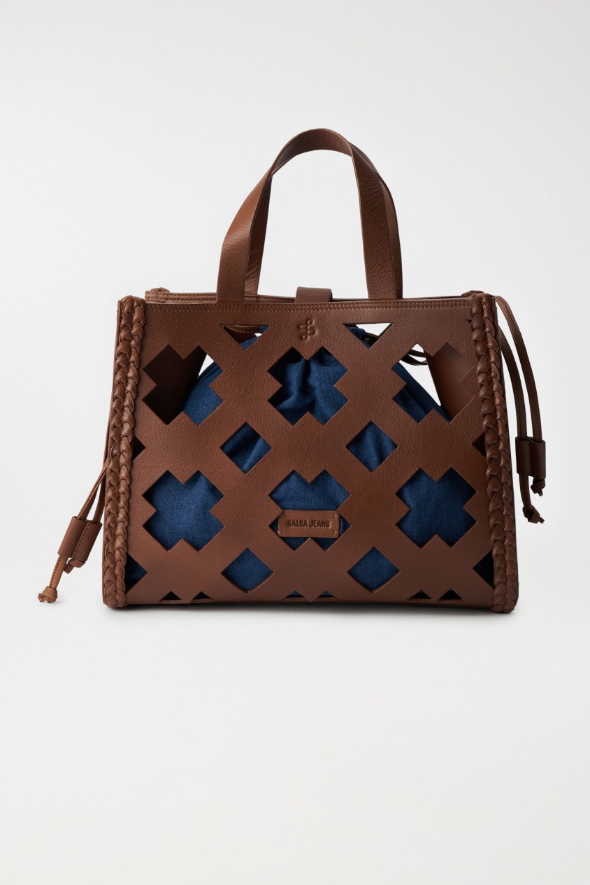 PERFORATED LEATHER TOTE BAG