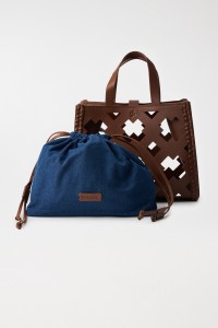 PERFORATED LEATHER TOTE BAG