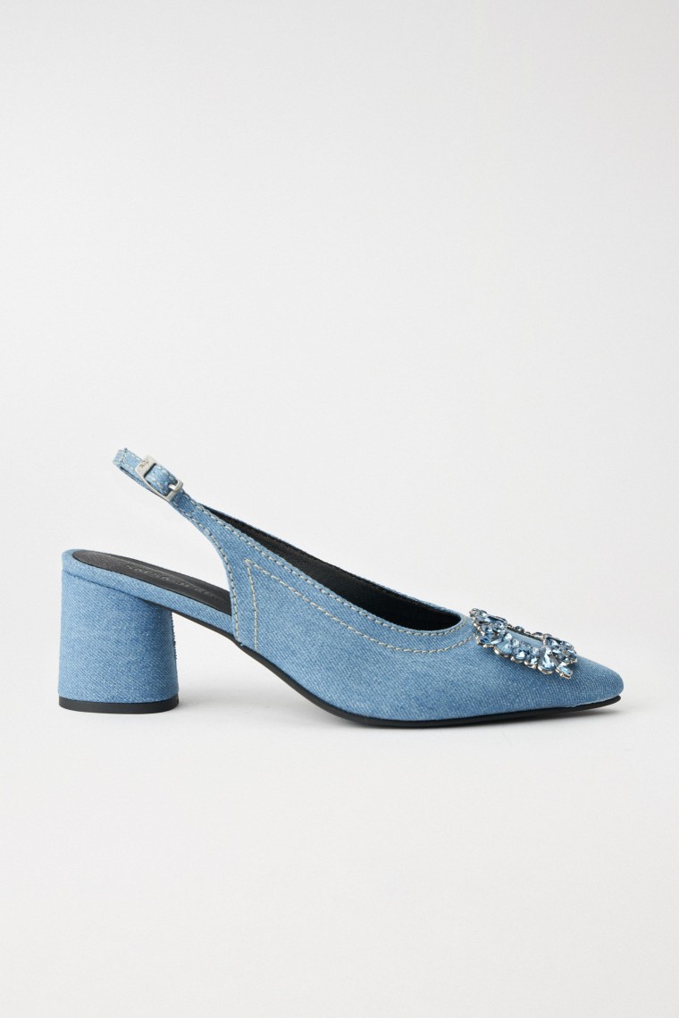 SAPATO SLINGBACK EM DENIM