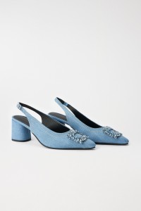 SAPATO SLINGBACK EM DENIM