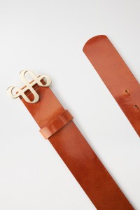 LEATHER BELT WITH METAL BUCKLE