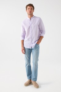 STRIPED LINEN BLEND SHIRT