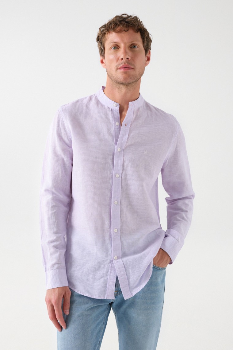 STRIPED LINEN BLEND SHIRT