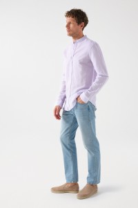 STRIPED LINEN BLEND SHIRT