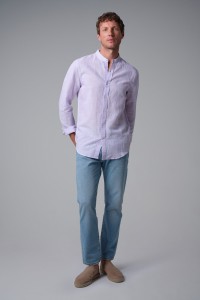 STRIPED LINEN BLEND SHIRT