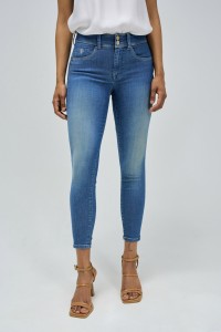 JEANS SECRET PUSH IN CROPPED AVEC DTAIL SUR LA POCHE