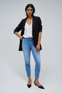 JEAN DESTINY PUSH UP CROPPED SKINNY AVEC ROTOS