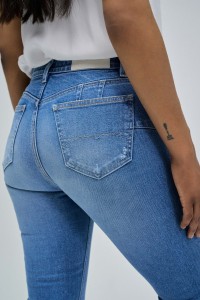 JEANS DESTINY PUSH UP CROPPED SKINNY MIT RISSEN