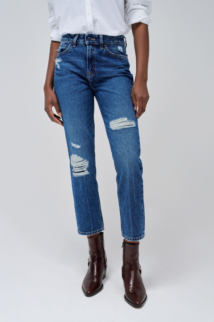 JEANS TRUE MIT RISSEN