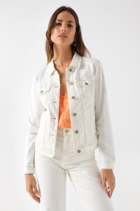 DENIM JACKET WITH FRAYED DETAILS