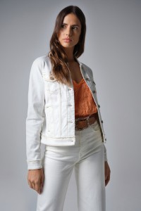 DENIM JACKET WITH FRAYED DETAILS