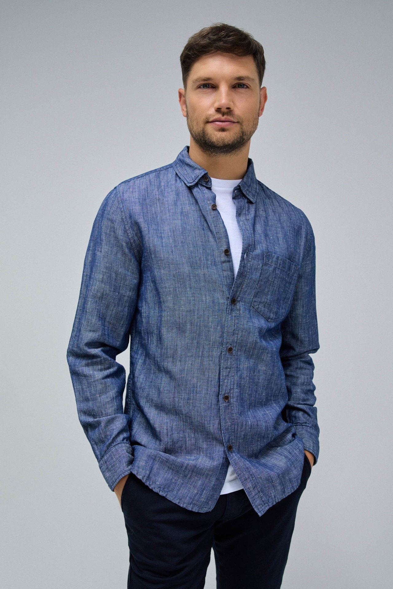 SHIRT WITH LINEN BLEND