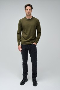 KNIT SWEATER WITH T-SHIRT COLLAR