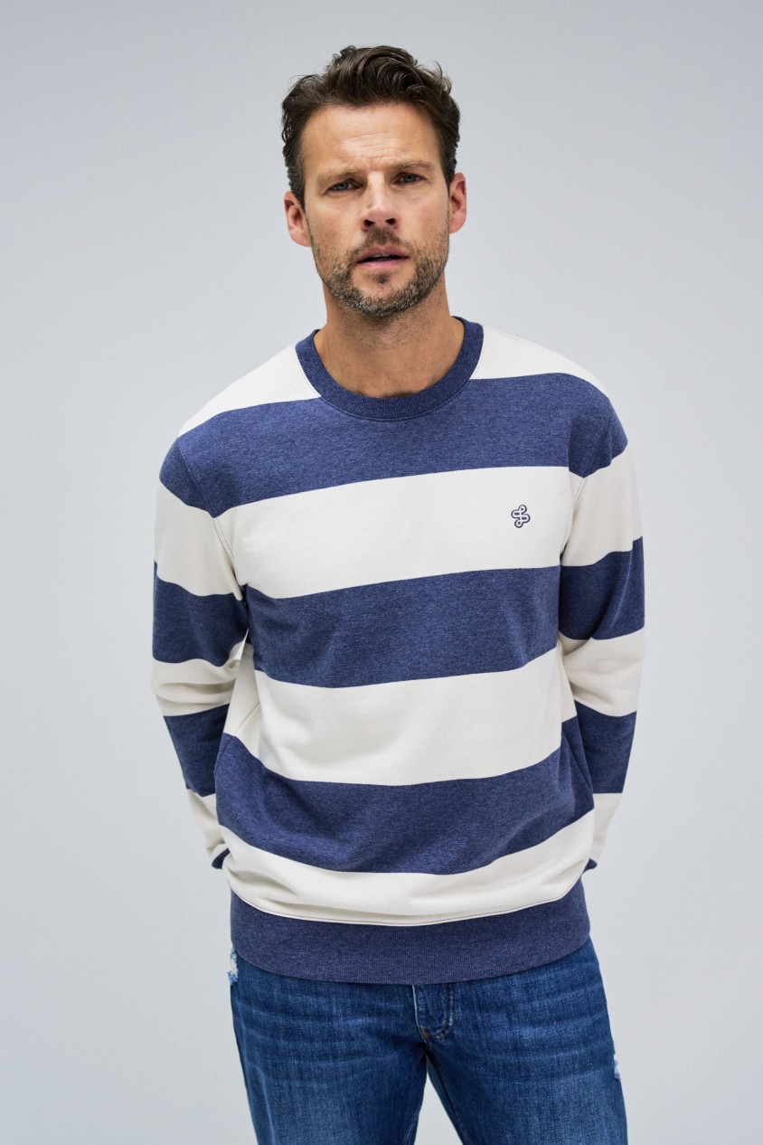 STRIPED SWEATSHIRT WITH LOGO