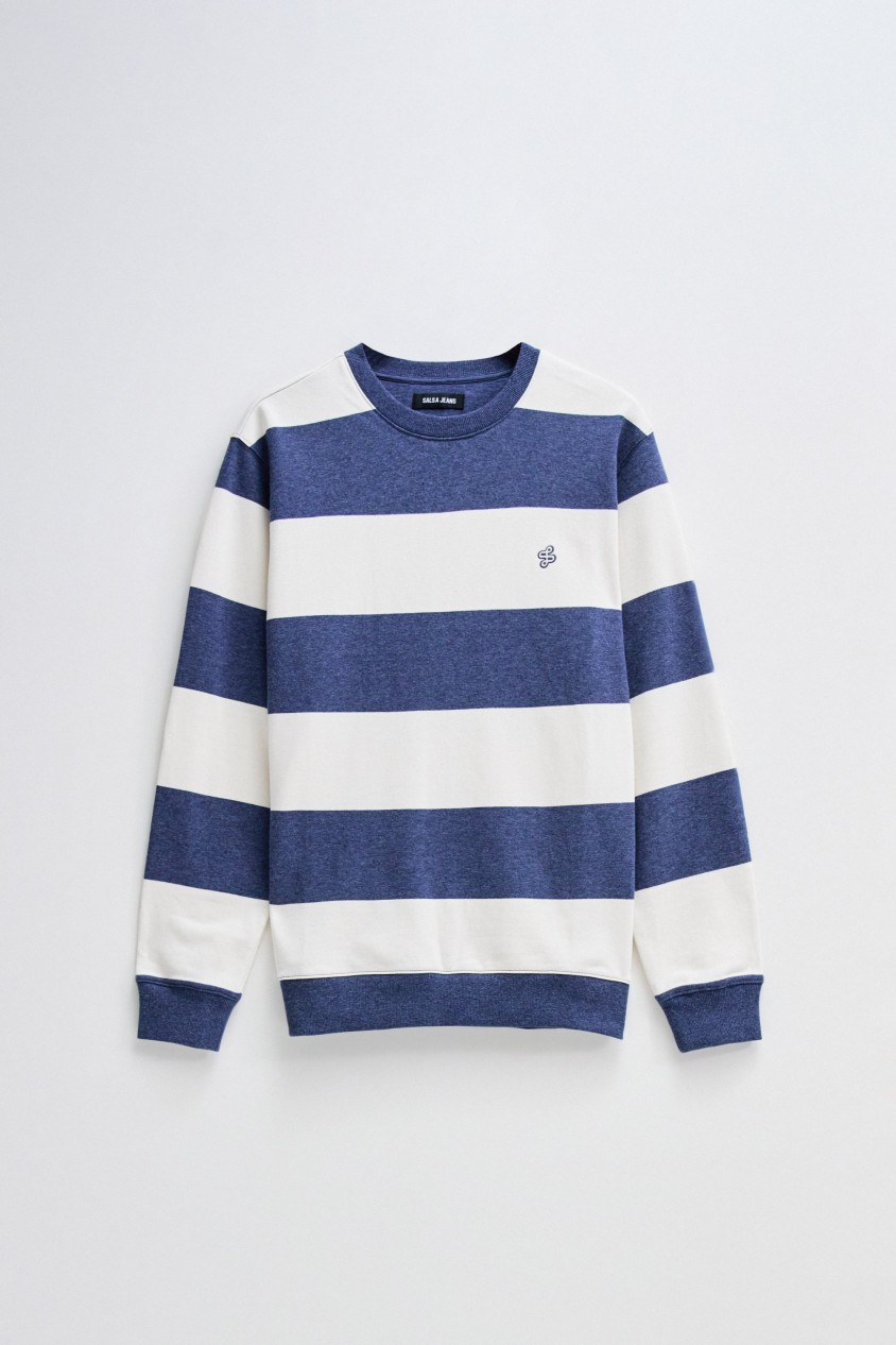 STRIPED SWEATSHIRT WITH LOGO