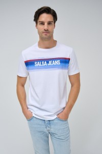 T-SHIRT SLIM FIT COM ESTAMPADO DEGRAD