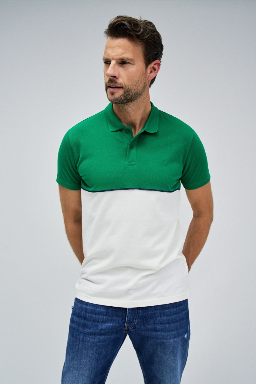 GREEN AND WHITE POLO