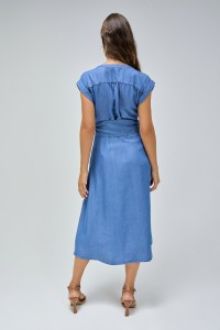 VESTIDO MIDI EM LIGHTDENIM