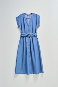 VESTIDO MIDI EM LIGHTDENIM