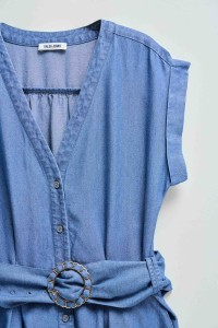 VESTIDO MIDI EM LIGHTDENIM