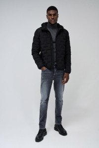 JEANSMANTEL PUFFER MIT TASCHE