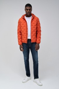 JEANSMANTEL PUFFER MIT TASCHE