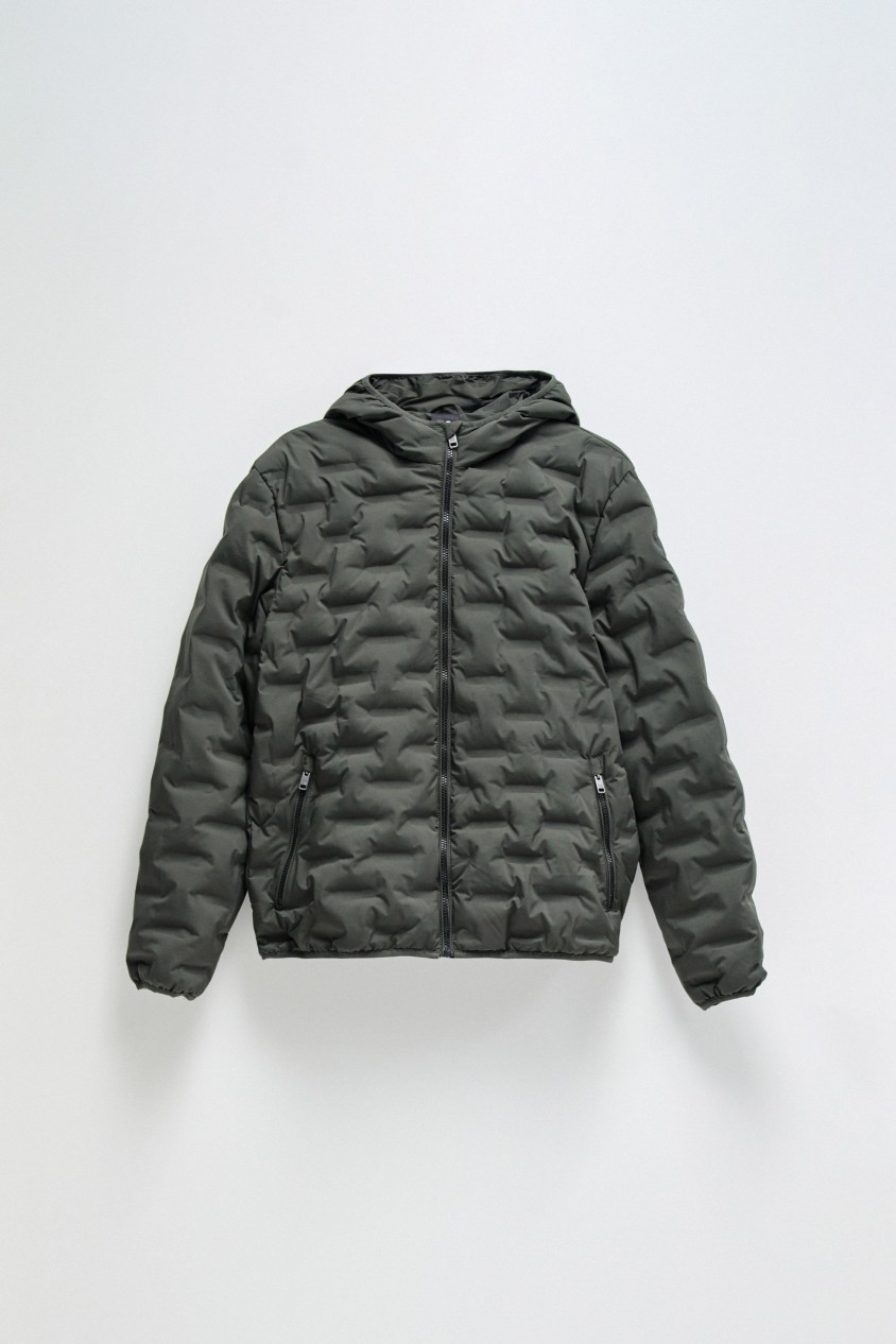 JEANSMANTEL PUFFER MIT TASCHE